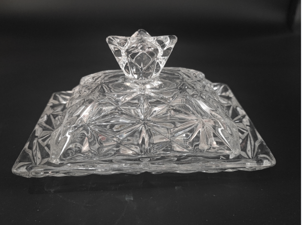 CUT GLASS BUTTER DISH