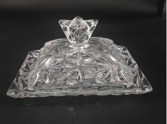 CUT GLASS BUTTER DISH