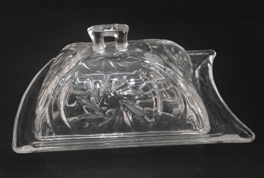 DAISY GLASS BUTTER DISH
