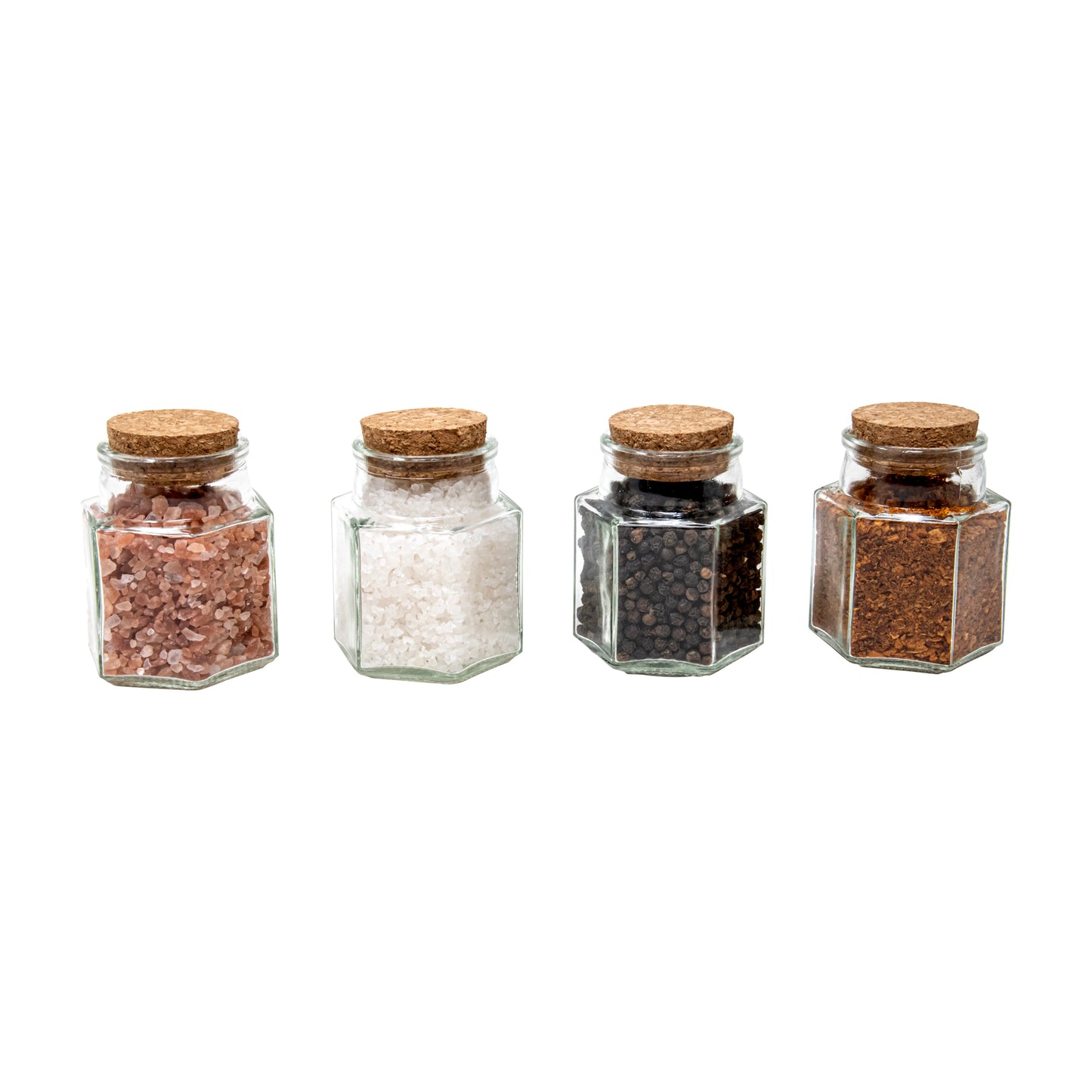 4PK- 3.7 OZ SPICE JAR W/ CORK LID