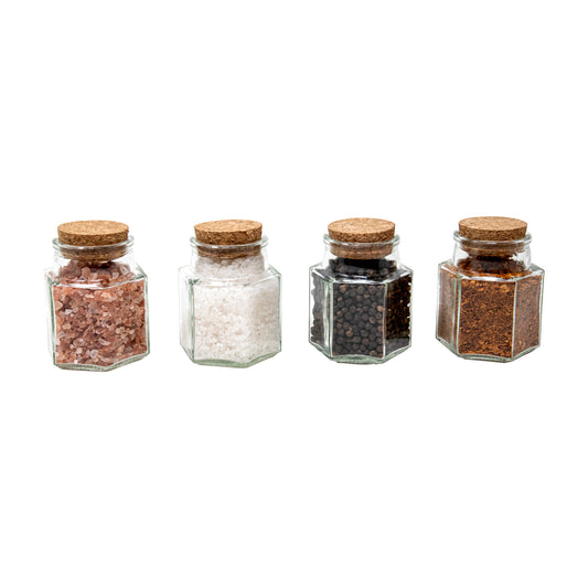 4PK- 3.7 OZ SPICE JAR W/ CORK LID