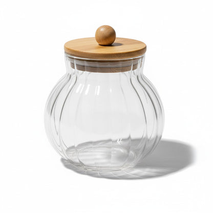 16.9 OZ GOURD SHAPE JAR W/ WOOD LID