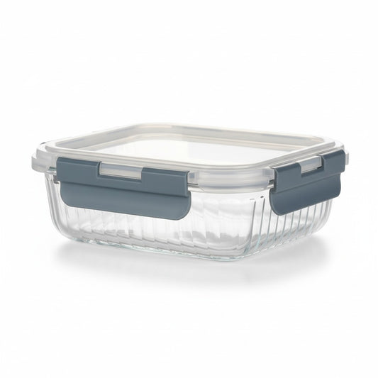 22.3 OZ RIBBED RECT. BOROSILICATE FOOD STORAGE