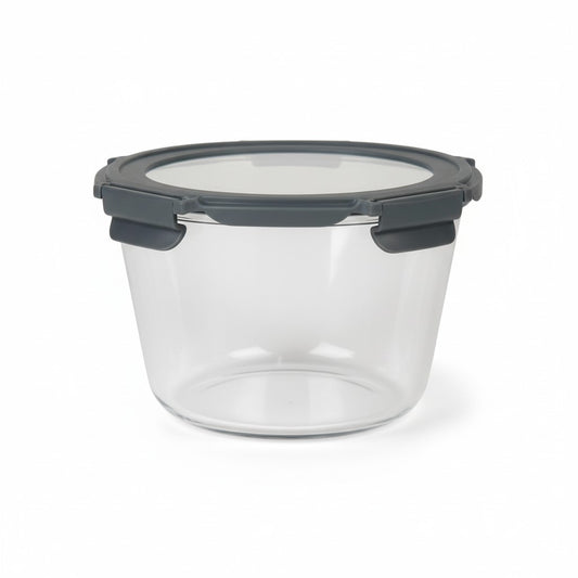 71 OZ ROUND BOROSILICATE DEEP FOOD STORAGE W/ GRAY LID