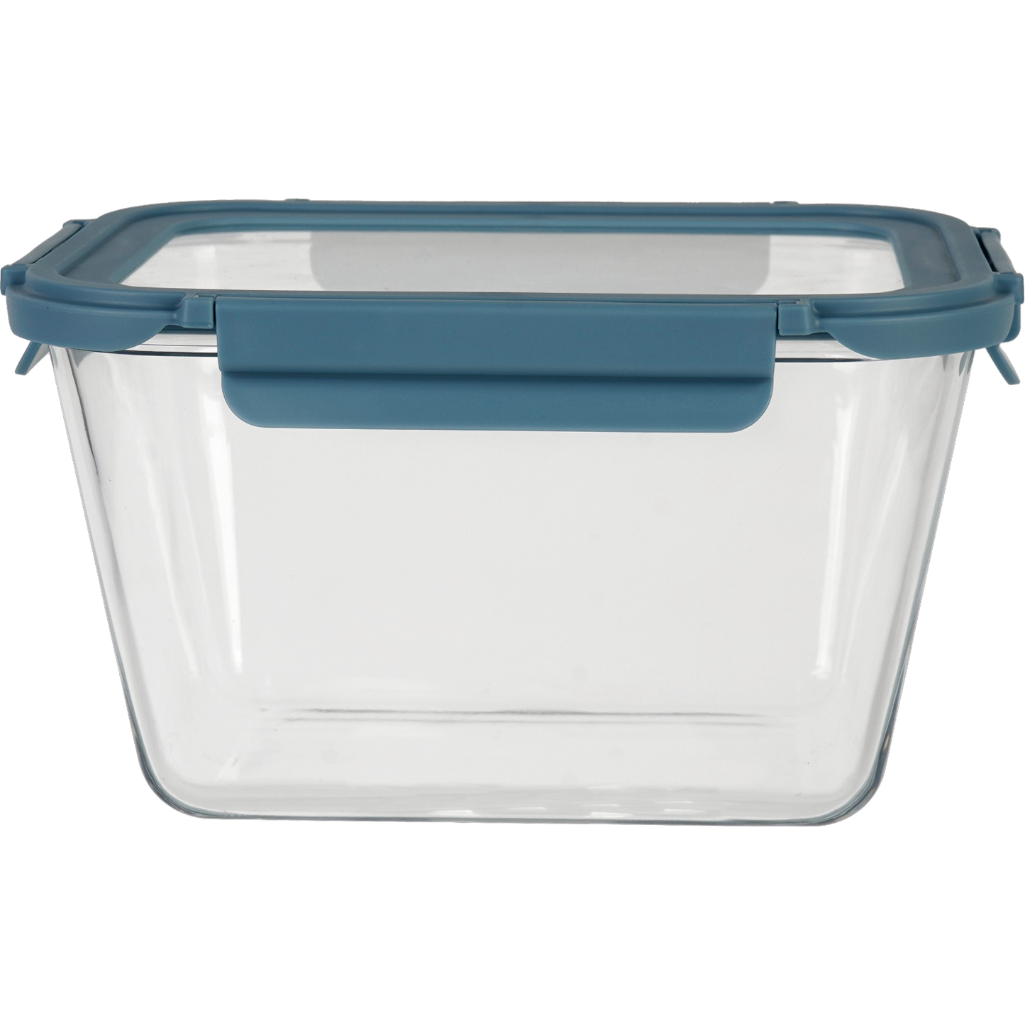 83 OZ RECT. BOROSILICATE DEEP FOOD STORAGE W/ BLUE LID