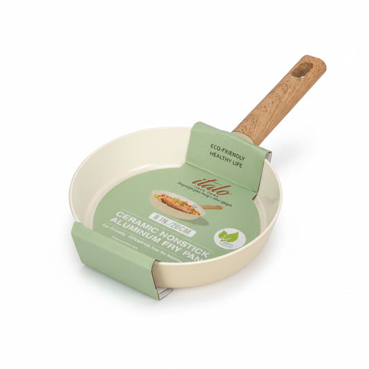 8" OPEN FRY PAN-DARK CREAM