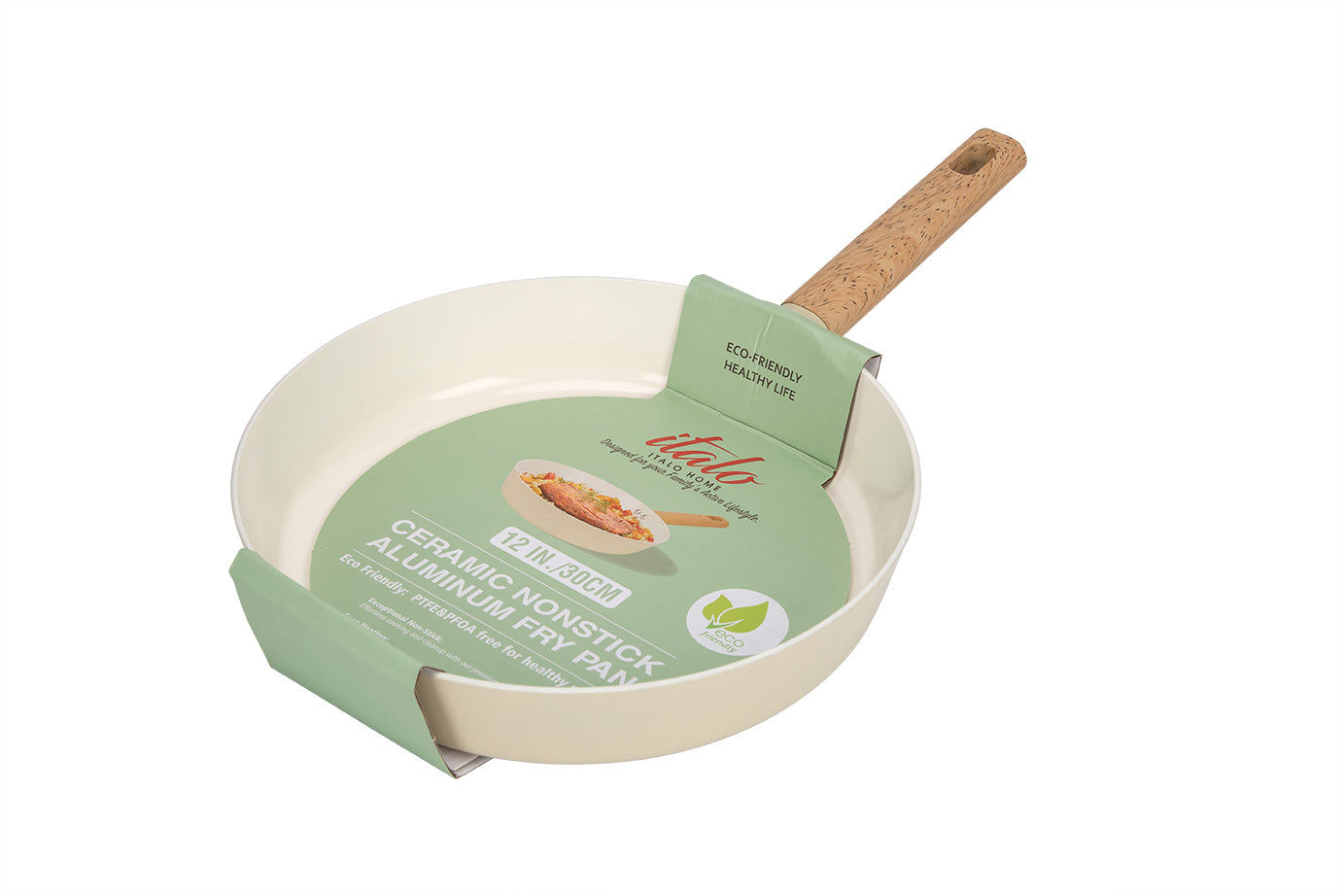 12" Open Fry Pan-Dark Cream