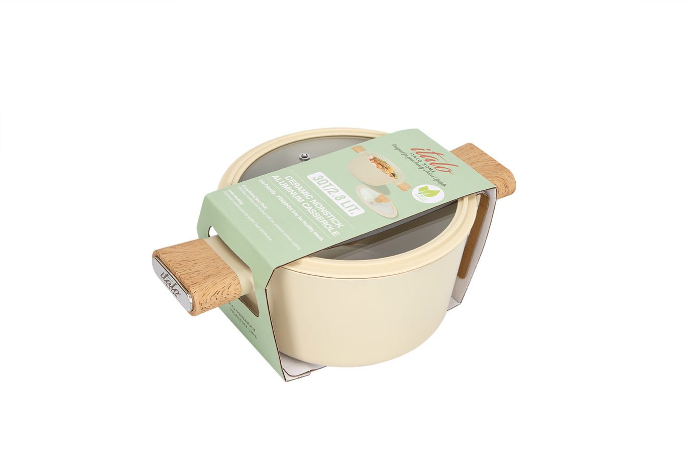 3QT Covered Casserole-Dark Cream