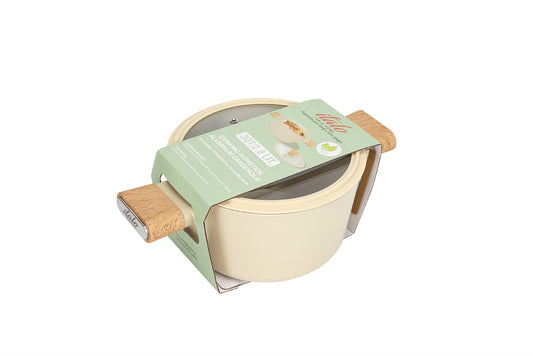 3QT Covered Casserole-Dark Cream