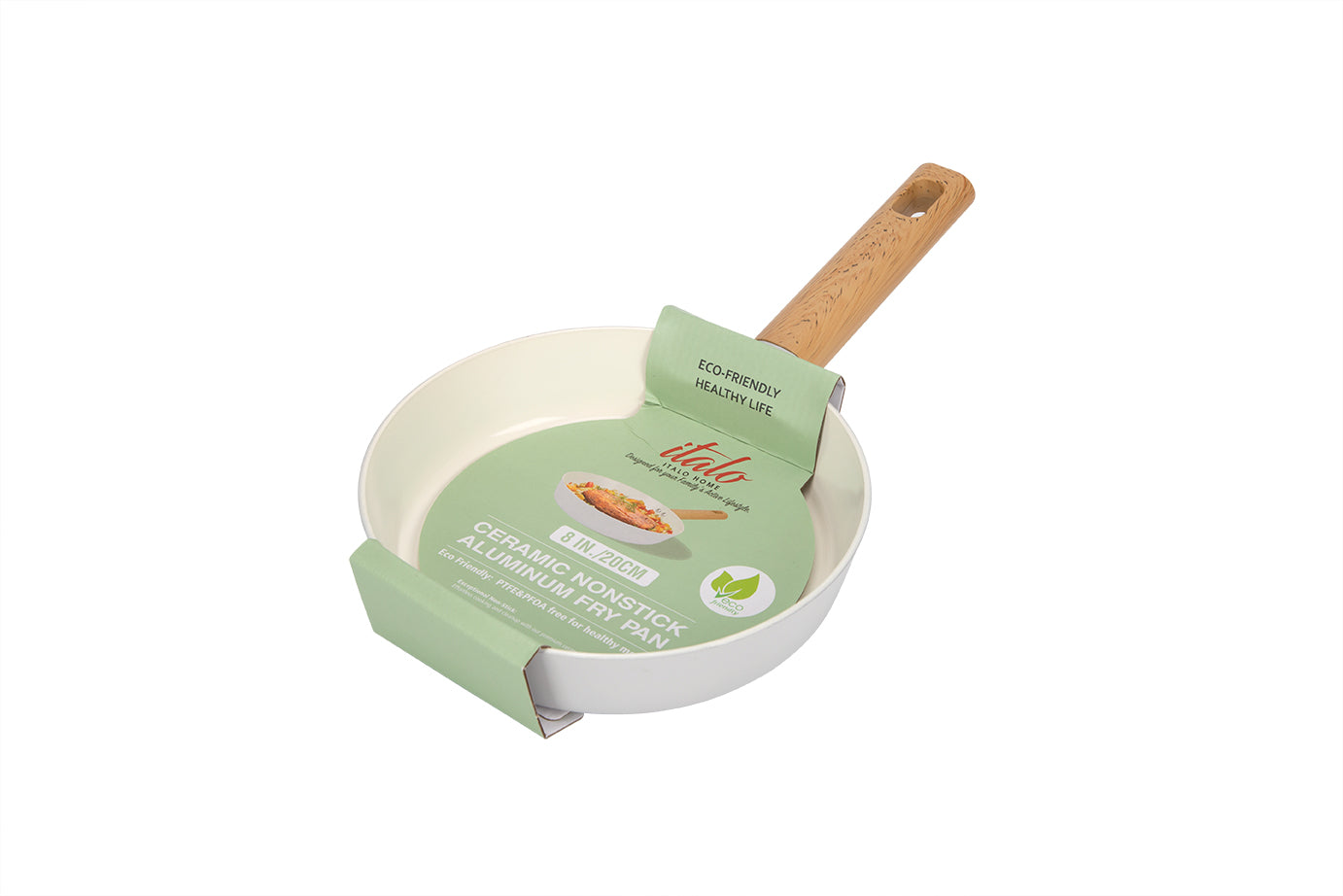 8" Open Fry Pan-Light Gray