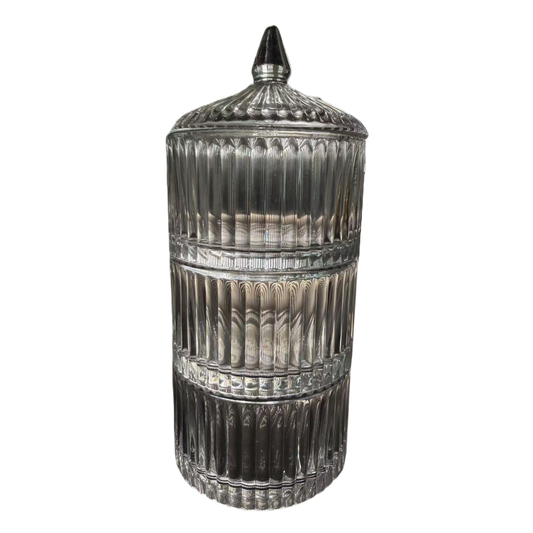 3 TIER SMALL COLONNADE GLASS CANDY JAR