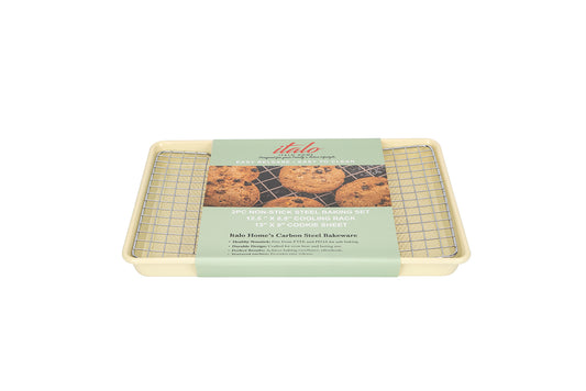 S/2 Butter Yellow Cookie Sheet & Chrome Cooling Rack