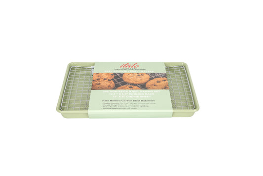 S/2 Muted Sage Cookie Sheet & Chrome Cooling Rack