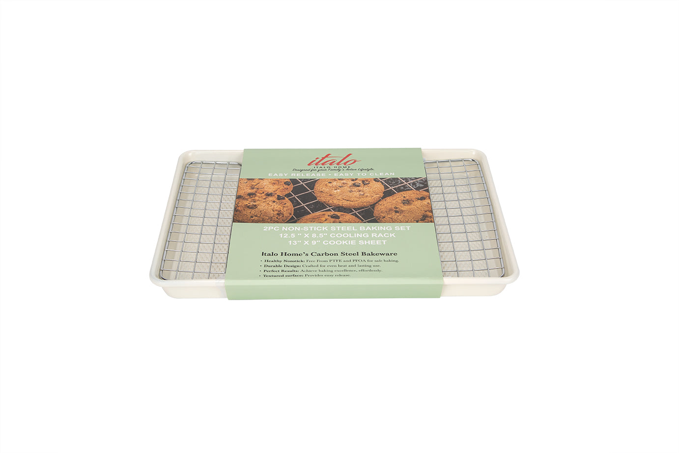 S/2 Cream Cookie Sheet & Chrome Cooling Rack
