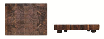 ACACIA WOOD 16" X 12" END GRAIN CUTTING BOARD WITH FEET