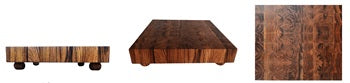 ACACIA WOOD 14" X 12" END GRAIN CUTTING BOARD WITH FEET