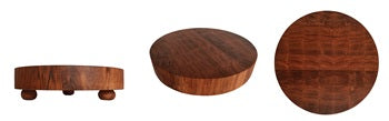 ACACIA WOOD 12" ROUND END GRAIN CUTTING BOARD WITH FEET