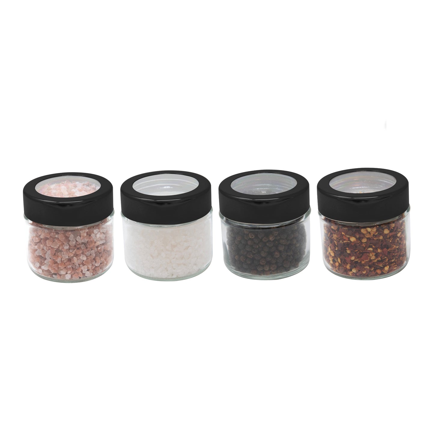 4 PC BLACK WINDOW LID SPICE SET