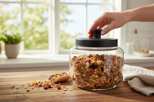 64 OZ RND CHALKBOARD JAR W/ BLACK METAL LID