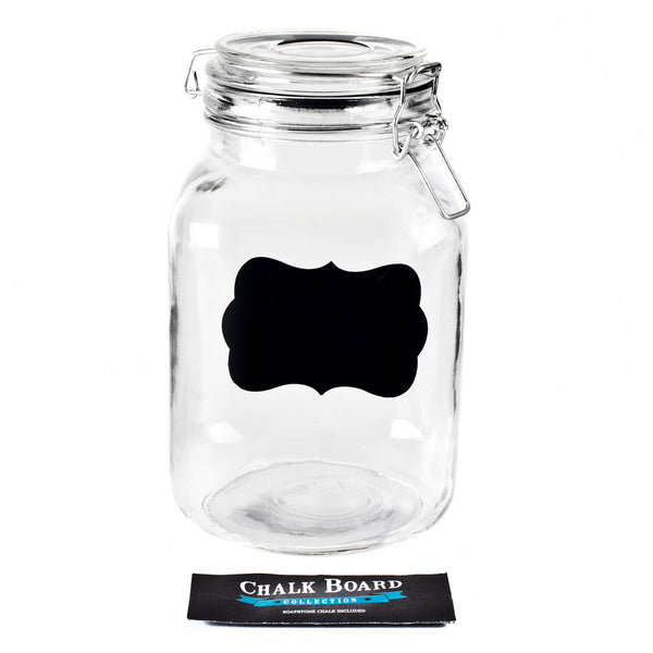 Cookie Jars, Apothecary Jars with Lids Includes Chalkboard Labels And Chalk